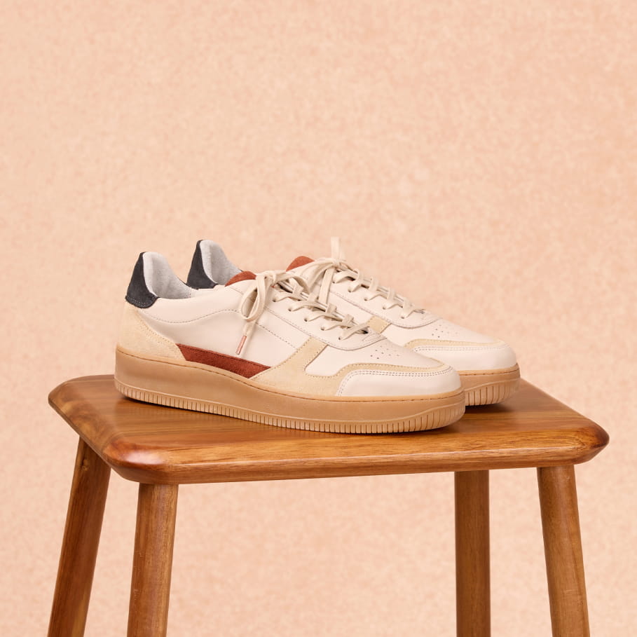 sneakers vasco rouille et ardoise pour homme en cuir