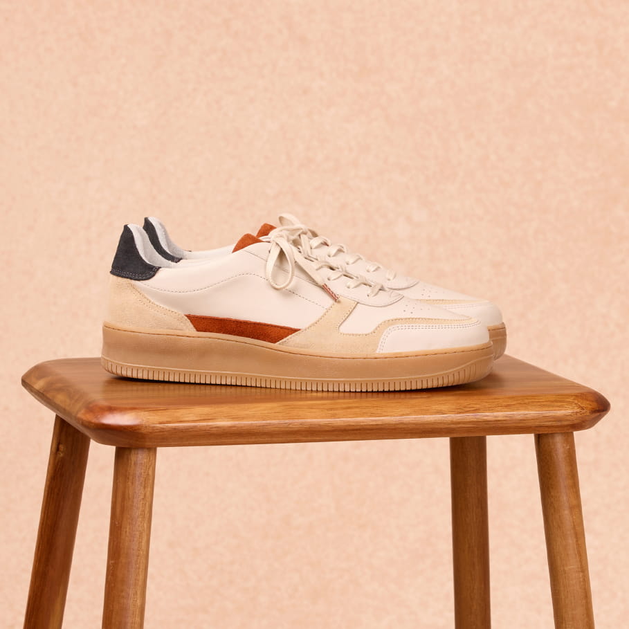 sneakers vasco rouille et ardoise pour homme en cuir