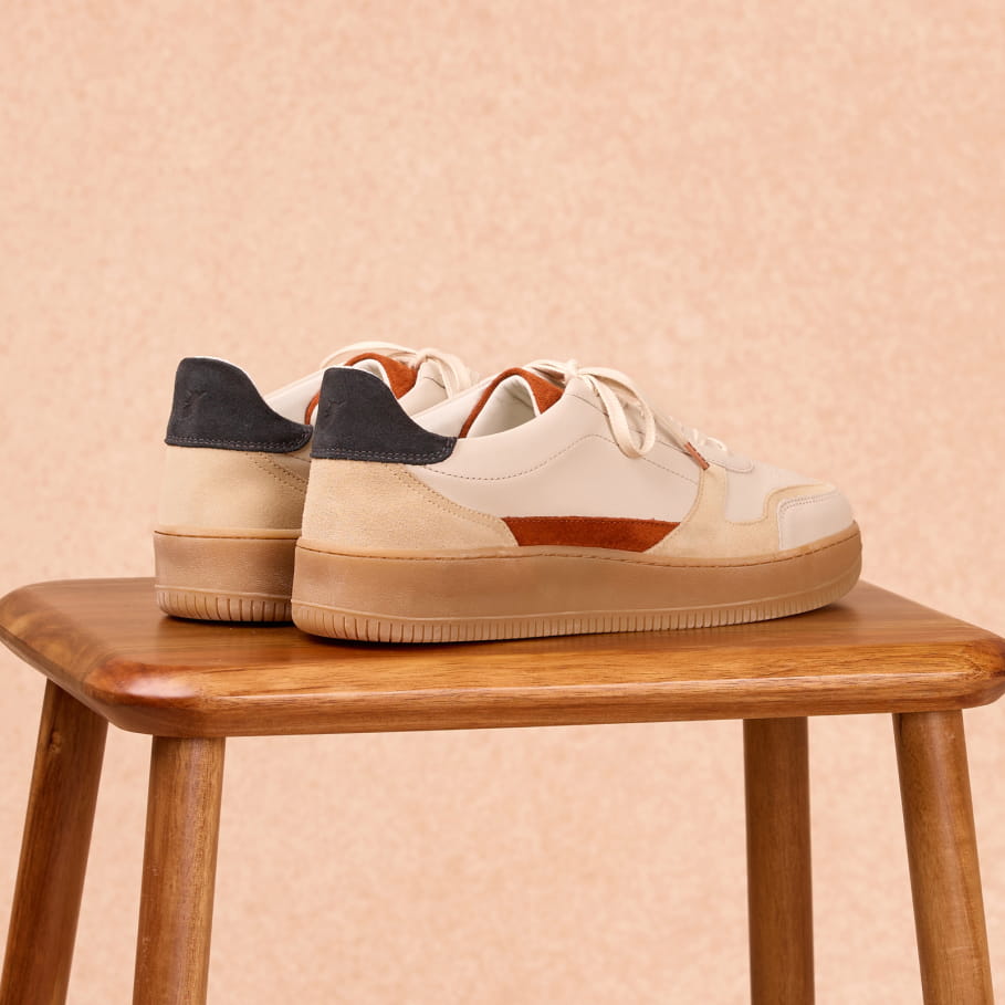 sneakers vasco rouille et ardoise pour homme en cuir