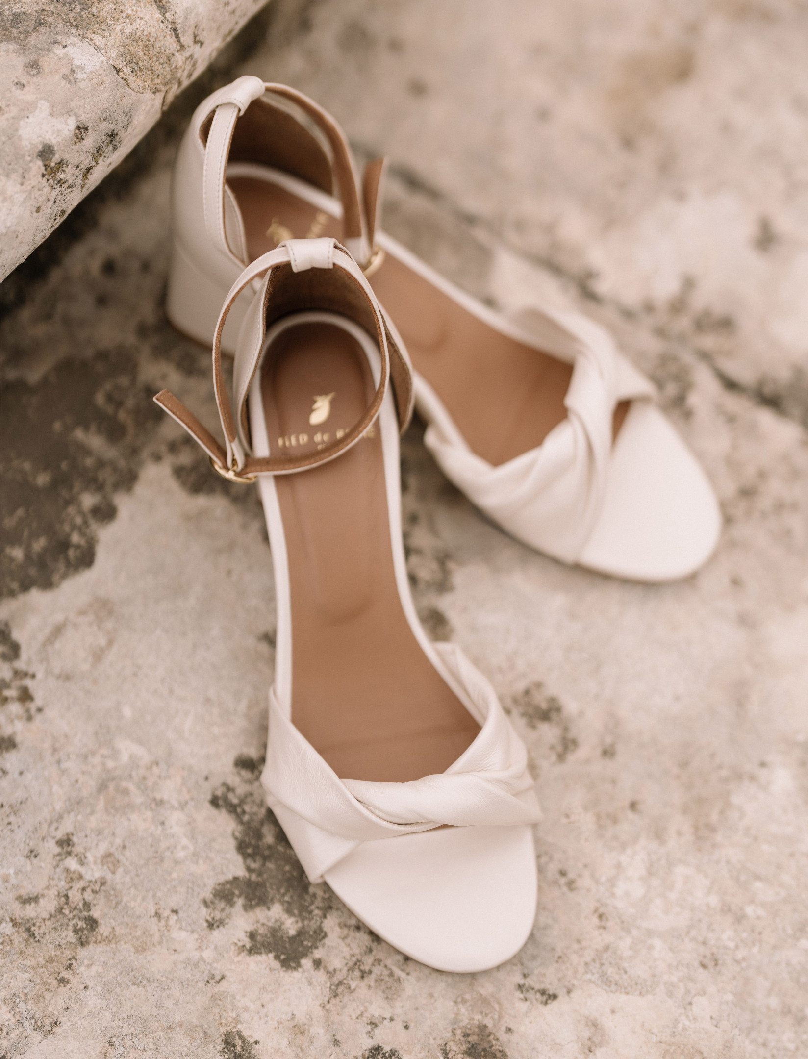 sandales à talon blanche ivoire