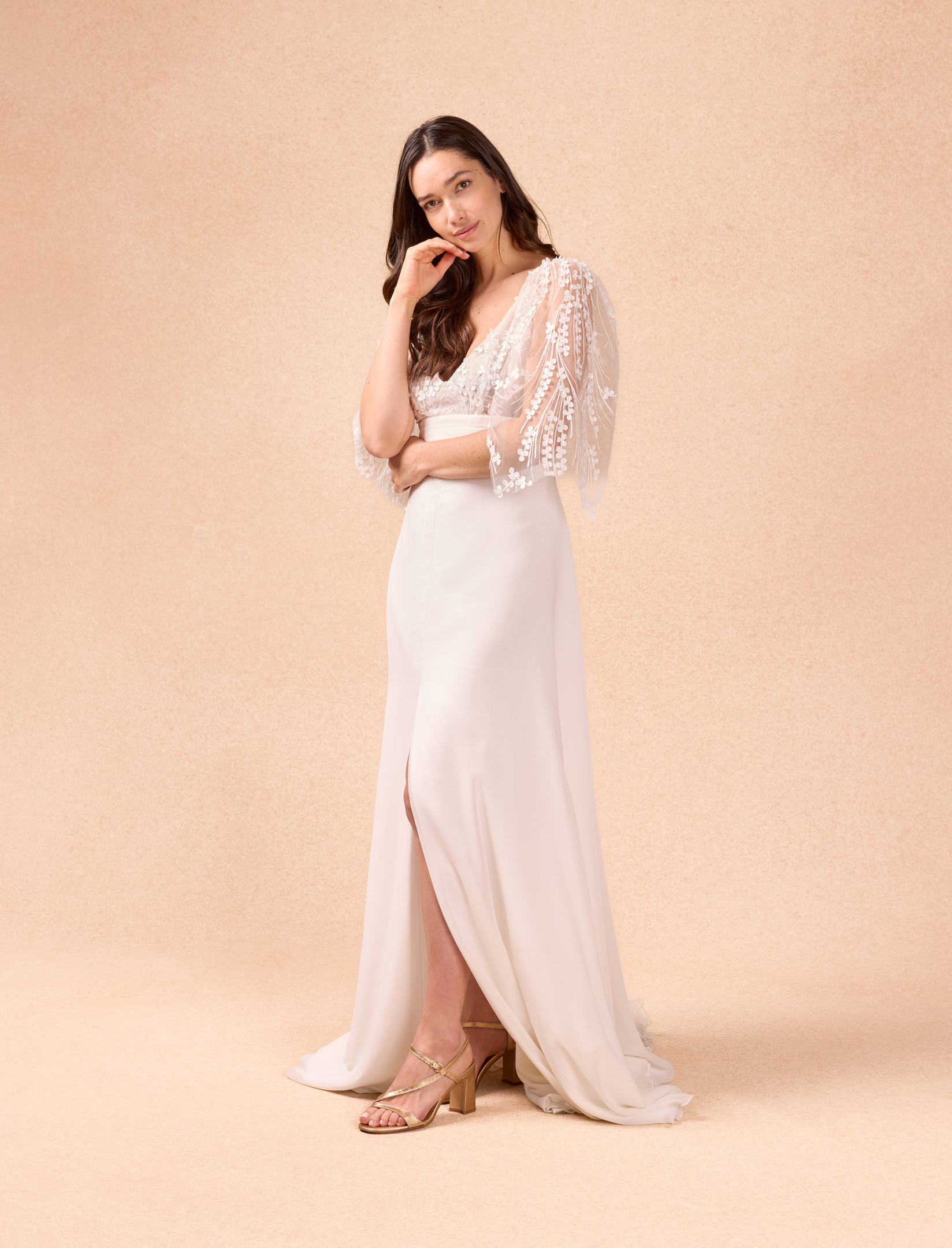 sandales à talons dorées en cuir pour femme